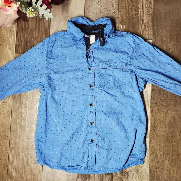 LEVEL TEN AUTHENTIC Blue Cotton Button Down Dress Shirt Boys Size Small (8) EUC - Picture 6 of 15